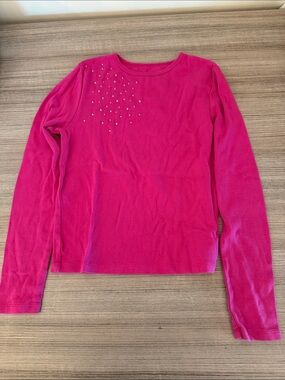 Hot Pink Long Sleeve Top with Stud Detail